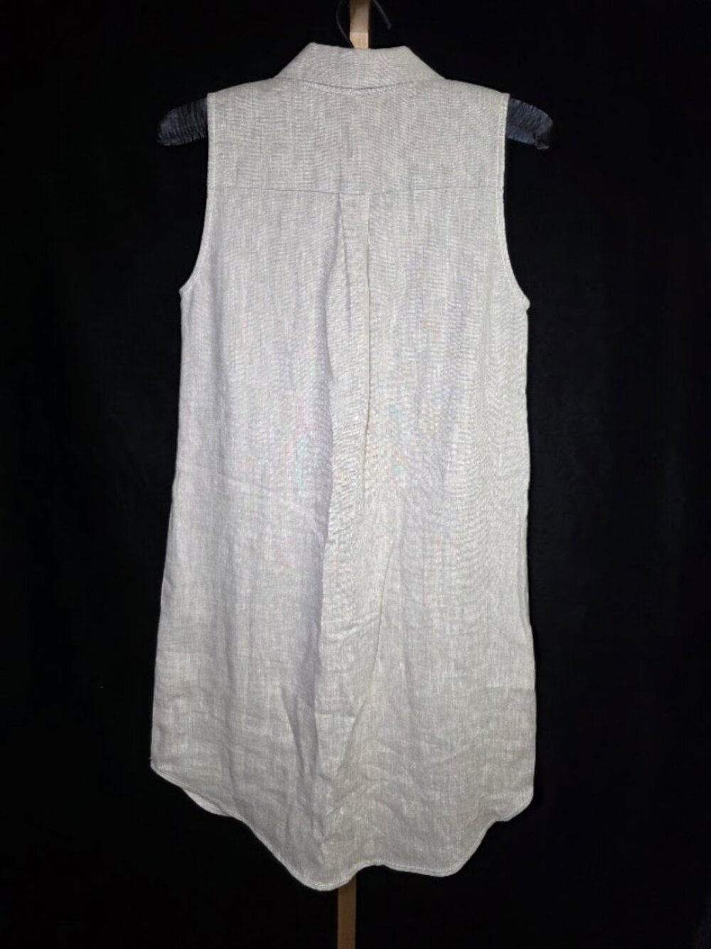 Karen Kane Sleeveless Linen Shirtdress Oat XS - Picture 7 of 10